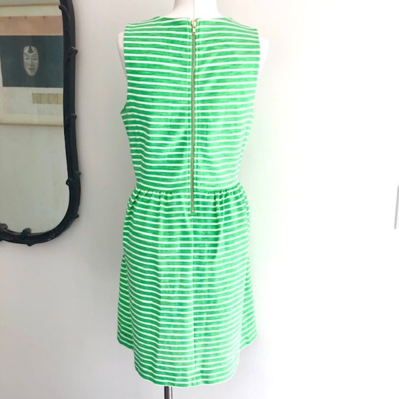 J.Crew Green Striped Sleeveless Dress with Pockets - Picture 7 of 10